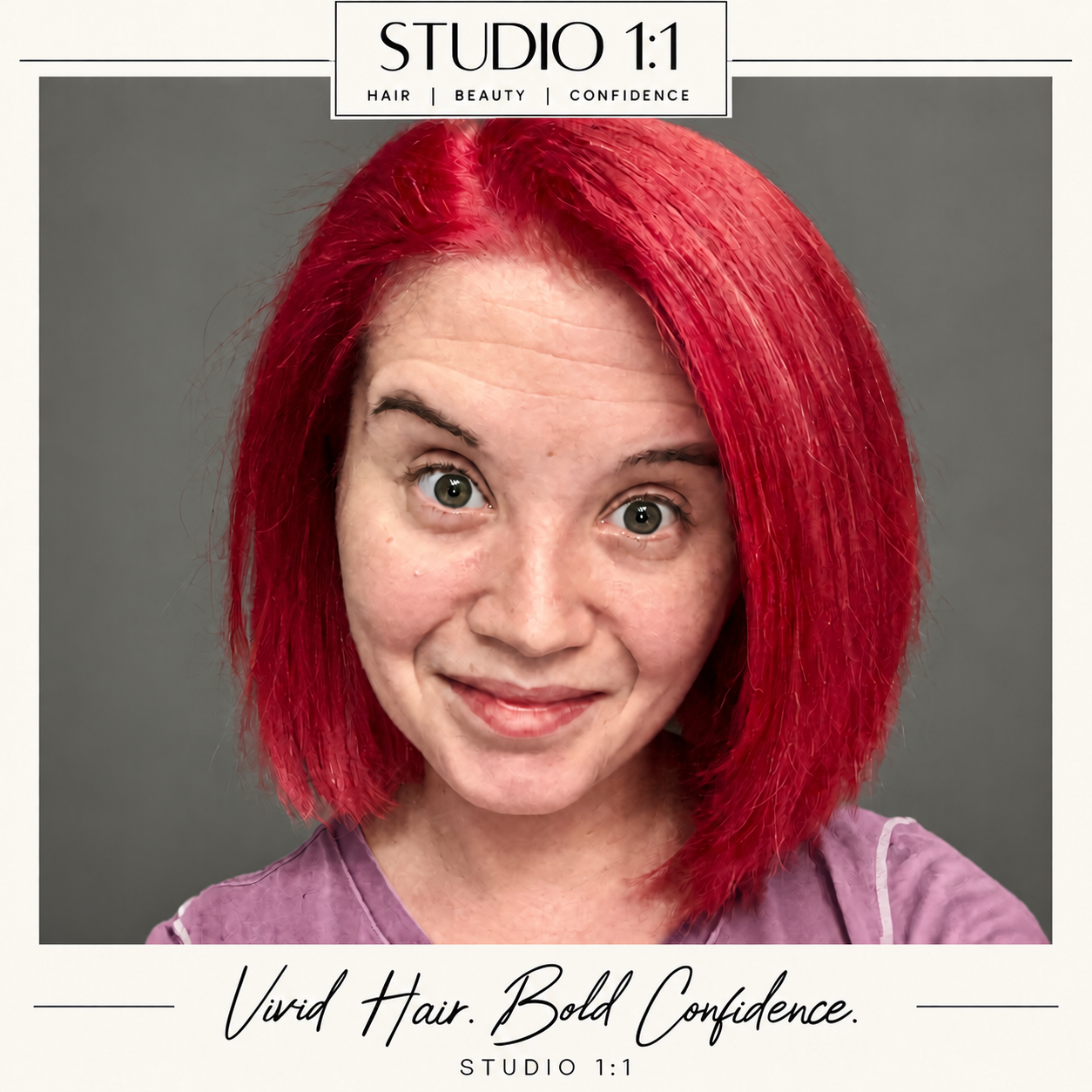 Vivid red hair — bold confidence