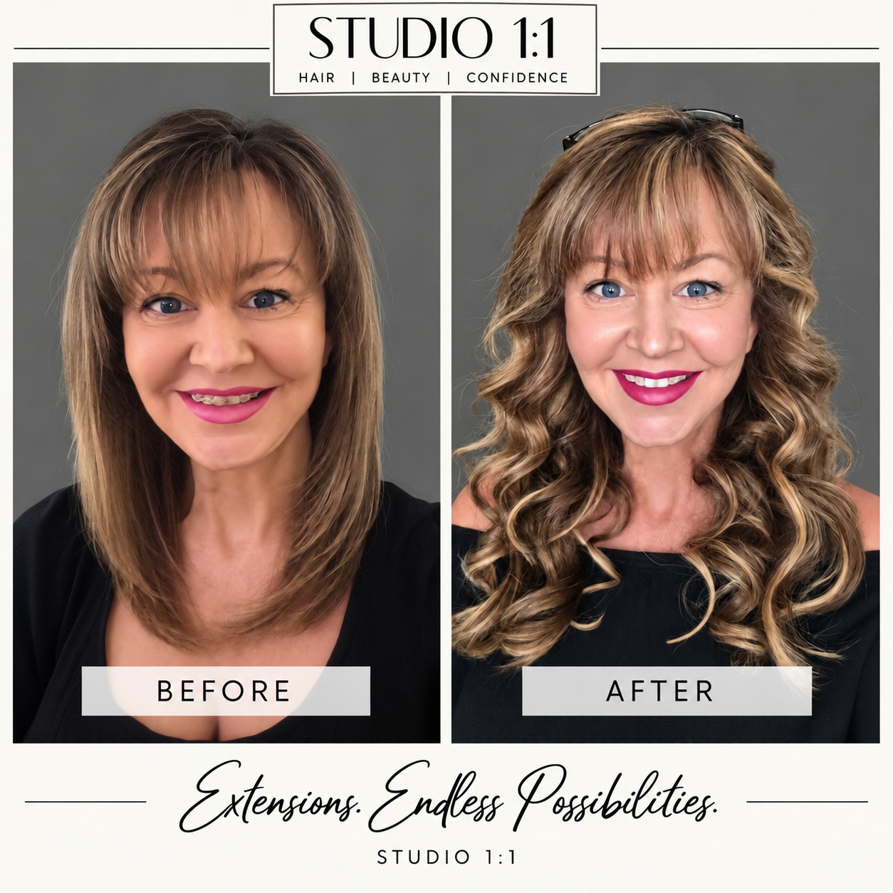 Hair extensions before and after — endless possibilities